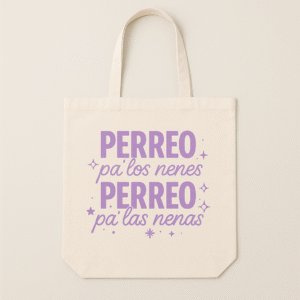 TOTE BAG PERREO (Blanca letras rosas) (copia)