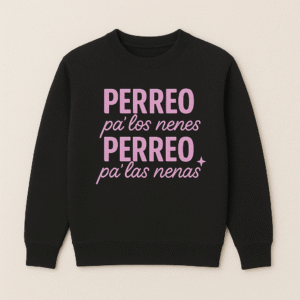 SUDADERA PERREO (Negra letras rosas)