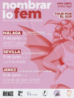 ✨💘 TOUR POR EL SUR 💘✨

Este junio nos vamos de gira con @laia.femme.fem, una de las compiladoras de FEMS AQUÍ!, el primer libro publicado en español escrito y editado exclusivamente por fems.

Un libro para pensar las experiencias fem desde una mirada transfeminista y cuir, pero también una excusa para encontrarnos, conversar y seguir construyendo archivo, comunidad y memoria colectiva juntas.

📍MÁLAGA · 4 junio · 18:30
en @ahoculturamalaga
junto a @carmelalacandela dentro del ciclo LBT "Más allá de la G"
Y en compañía de un stand de @libreriasuburbia

📍SEVILLA · 5 junio · 19:00
en @lainevitablelib
junto a @corralalectora

📍JEREZ · 6 junio · 19:00
en El Corral de San Antón
junto al Círculo de Lectura Feminista
dentro de “Mejorcita de lo mío”, organizada por @ciropedefreza @lepisma_libros y @elcorraldesananton

Nos hace muchísima ilusión seguir moviendo este libro por el sur y generar espacios donde nombrarnos, pensarnos y encontrarnos 💌

Os esperamos ✨